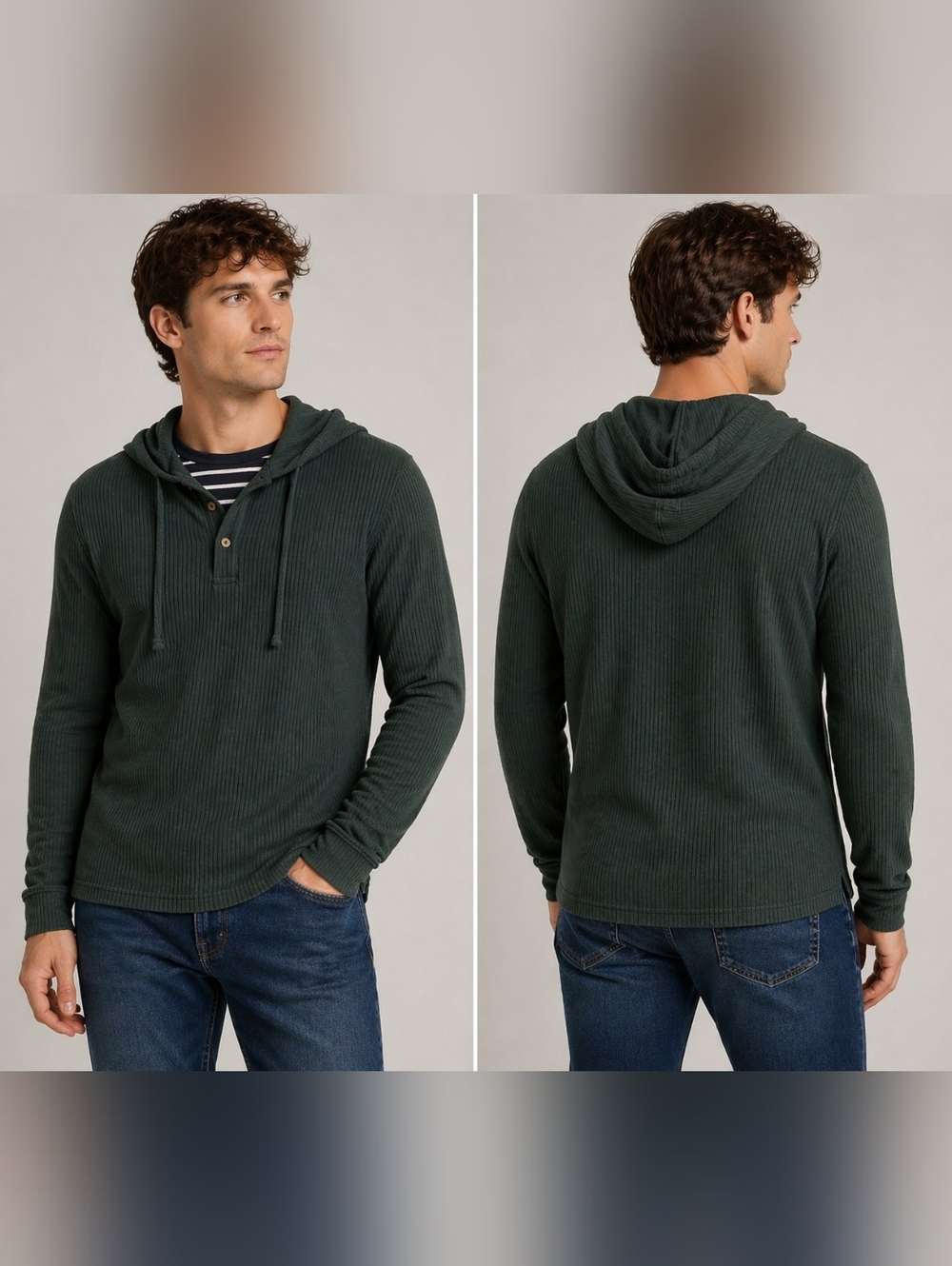 NWOT Denim & Flower Forest Green Hooded Sweatshirt